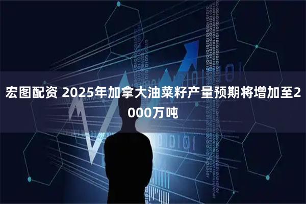 宏图配资 2025年加拿大油菜籽产量预期将增加至2000万吨